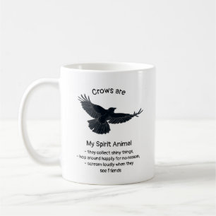 Roligt Kråkor Bird Spirit Animal Humor Quote Totem Kaffemugg