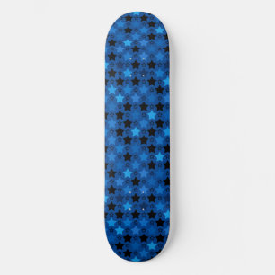 Roligt Kreativ Snyggt Blue Star Mönster Mini Skateboard Bräda 18,5 Cm