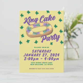 Roligt Kung Cake Party Inbjudningar