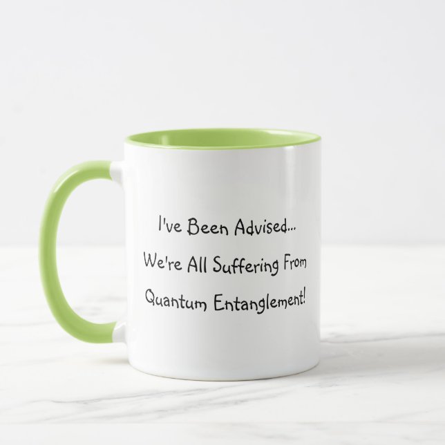 Roligt "Kvantsammanflätning" Kaffe Mugg (Vänster)