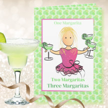 Roligt Kvinnligt Tecknat Margarita Födelsedags Cit