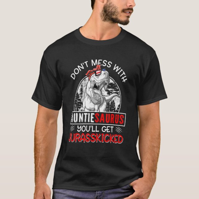 Roligt Kvinnor Retro Auntiesaurus Dinosaur Rex Mor T Shirt (Framsida)