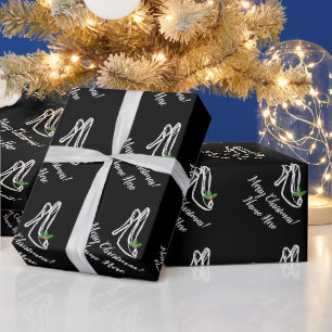 Roligt Kvinnors högklackskon teckning svart jul Presentpapper