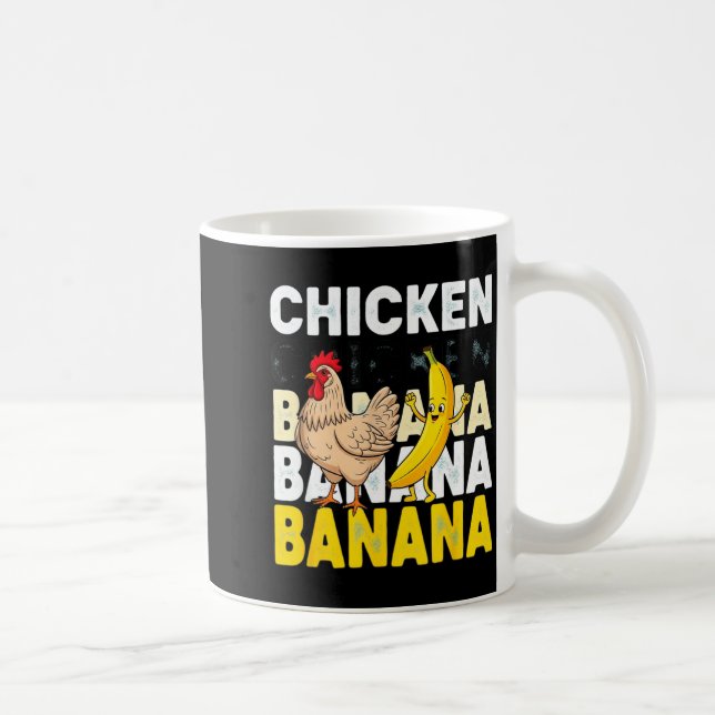 Roligt Kyckling Banana Dans Meme För Barn & Vuxna Kaffemugg (Höger)