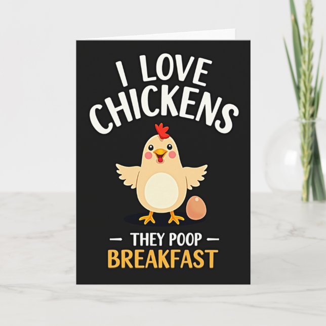 Roligt Kyckling Frukost Kort (Framsida)
