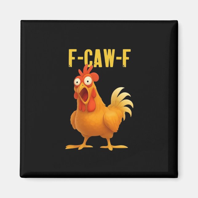 Roligt Kyckling Meme Trendig Modern Stil Magnet (Framsidan)