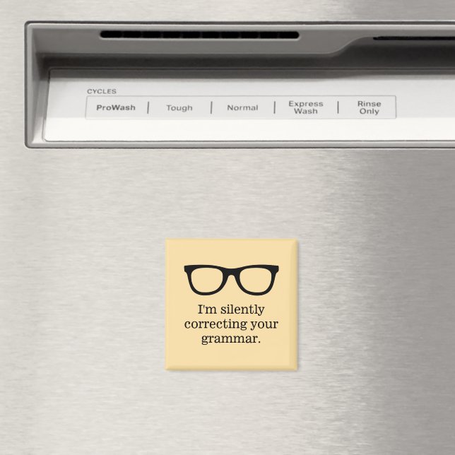 Roligt kylskåpsmagnet med svarta lärare glasögon (In Situ (Dishwasher))