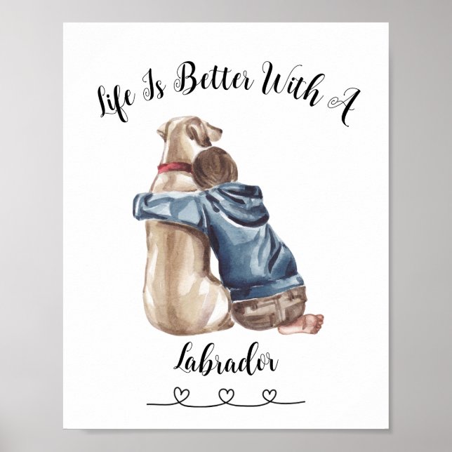 Roligt Labrador Wall Art Poster (Framsidan)