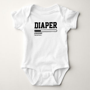 Roligt ladda för blöja behar väntanbabybodysuit t shirt