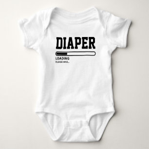 Roligt ladda för blöja behar väntanbabybodysuiten t shirt