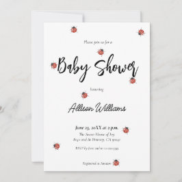 Roligt Ladybug Baby Shower Inbjudningar