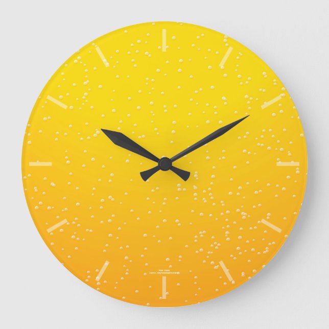 Roligt Lager Beer Bubbles Clock Stor Klocka (Framsida)