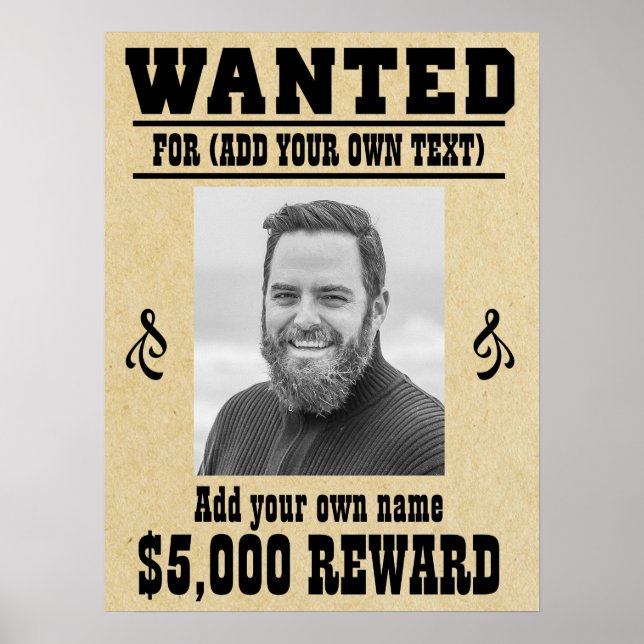 Roligt LÄGG TILL DIN ANSIKTE, TEXTcowboyen ville p Poster (Framsidan)