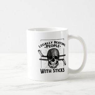 Roligt Lagligt Slå Människor Med Käppar Skalle Rul Kaffemugg