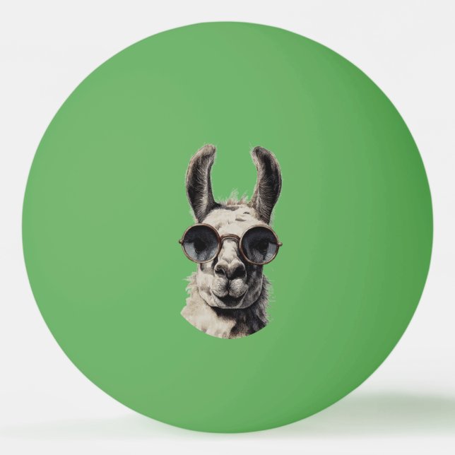 Roligt lama-ansikte pingisboll (Framsidan)