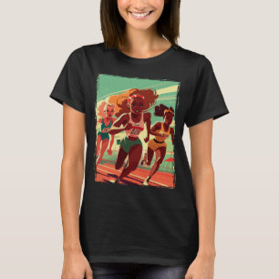 Roligt Lång Avstånd kvinnlig Springer Cross countr T Shirt