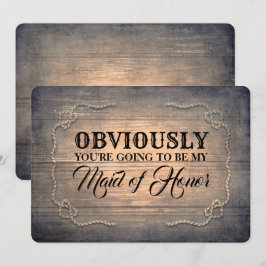 Roligt lantligt trä för brudtärna/för maid of inbjudningar