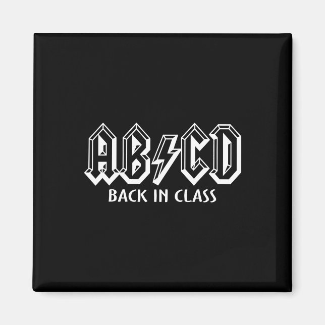 Roligt Lärare ABCD Sten Back to school tillbaka i  Magnet (Framsidan)