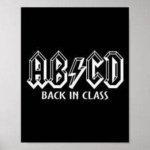 Roligt Lärare ABCD Sten Back to school tillbaka i Poster