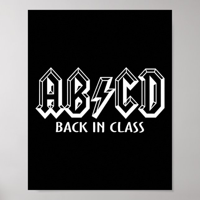 Roligt Lärare ABCD Sten Back to school tillbaka i  Poster (Framsidan)
