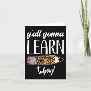 Roligt Lärare Back to school Y kommer att lära sig Kort