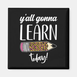 Roligt Lärare Back to school Y kommer att lära sig Magnet