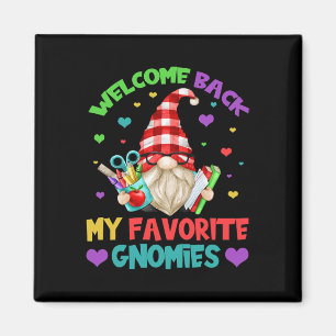Roligt Lärare Gnome Tee - Cute Welcome back to Sch Magnet