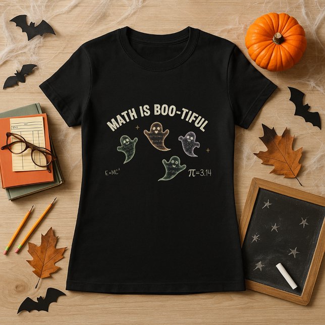 Roligt Lärare Halloween Math är bootifull Ghost Ma T Shirt (Skapare uppladdad)