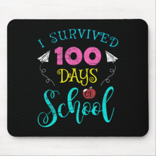 Roligt Lärare Student Kids jag Överlevt 100 dagar Musmatta