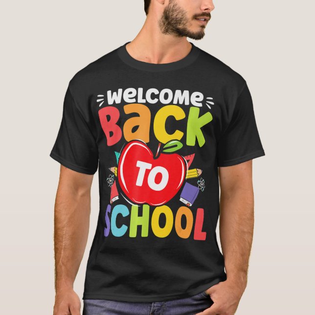 Roligt Lärare Studenter Välkommen Back to school A T Shirt (Framsida)