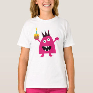 Roligt läskigt monster som ha på sig en hattflic tee shirt