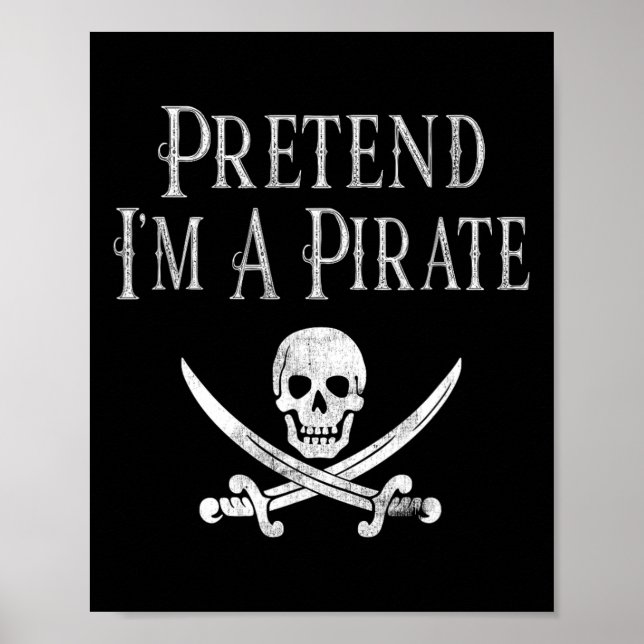 Roligt låtsas att jag är en Pirat Lazy Halloween C Poster (Framsidan)