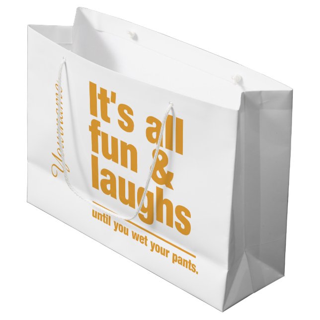 ROLIGT & LAUGHS anpassningsbar färg & namn present (Framsidan Vinklad)