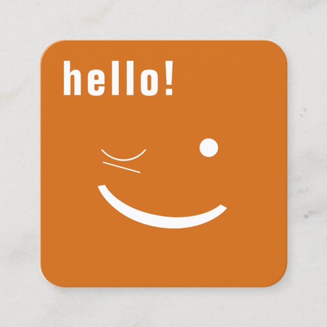 Roligt leendekort fyrkantigt visitkort (Framsida)