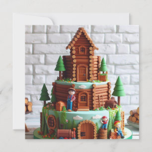 ROLIGT LEKSAK LOGS DECORATED BIRTHDAY CAKE KORT