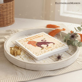 Roligt Leo First Birthday & Guld Confetti Pappersservett