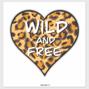 Roligt leopard cheetah mönster vild och fritt hjär klistermärken