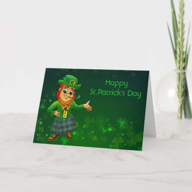 Roligt Leprechaun St. Patricks Day Humor Kort (Framsida)