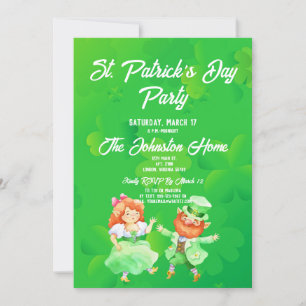 Roligt Leprechaunss St. Patrick's Day Party-inbjud Inbjudningar