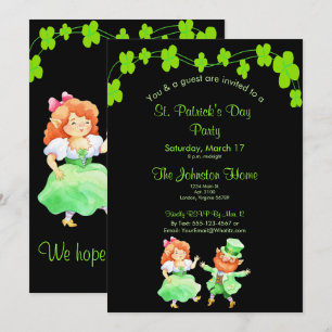 Roligt Leprechaunss St. Patrick's Day Party-inbjud Inbjudningar