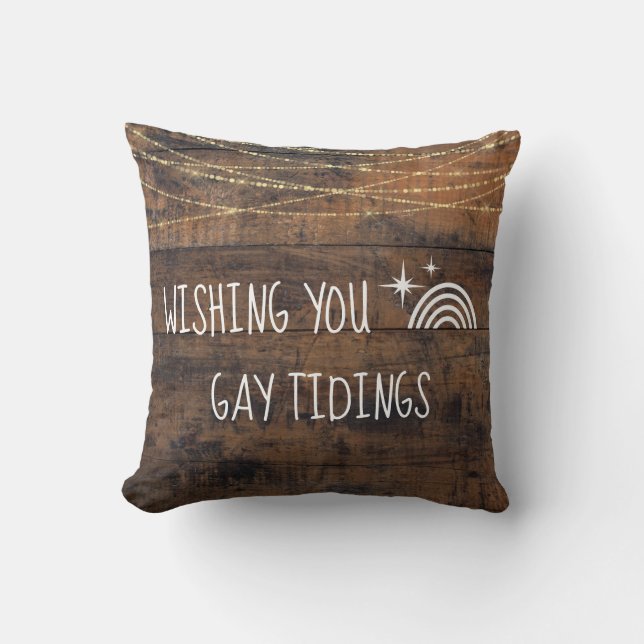 Roligt LGBT Gay Tidings Helgdag Rainbow Icon Kudde (Framsida)