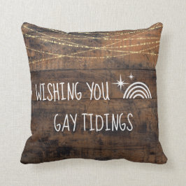 Roligt LGBT Gay Tidings Helgdag Rainbow Icon Kudde