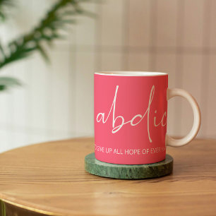 Roligt Life Lesson Quote Typography Rosa Kaffemugg