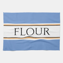 Roligt Light Blue White Kitchen FLOUR Tävla Rand Kökshandduk