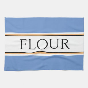 Roligt Light Blue White Kitchen FLOUR Tävla Rand Kökshandduk