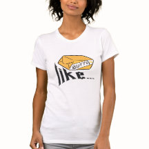 ROLIGT "LIKE BUTTA" T-SHIRT-GULT OCH VITE