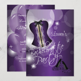 Roligt Lila Bachelorette Party Inbjudningar