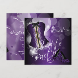 Roligt Lila Bachelorette Party Inbjudningar