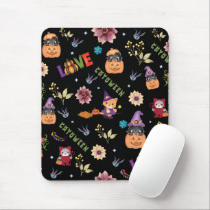 Roligt Lila Hat Catoween, Orange Pumpkin Musmatta