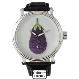 Roligt Lila Modern Minimal Crochet Eggplant Armbandsur
